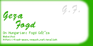 geza fogd business card